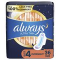 Always Ultra Thin Overnight Pads with Wings, PK216, 216PK 25560